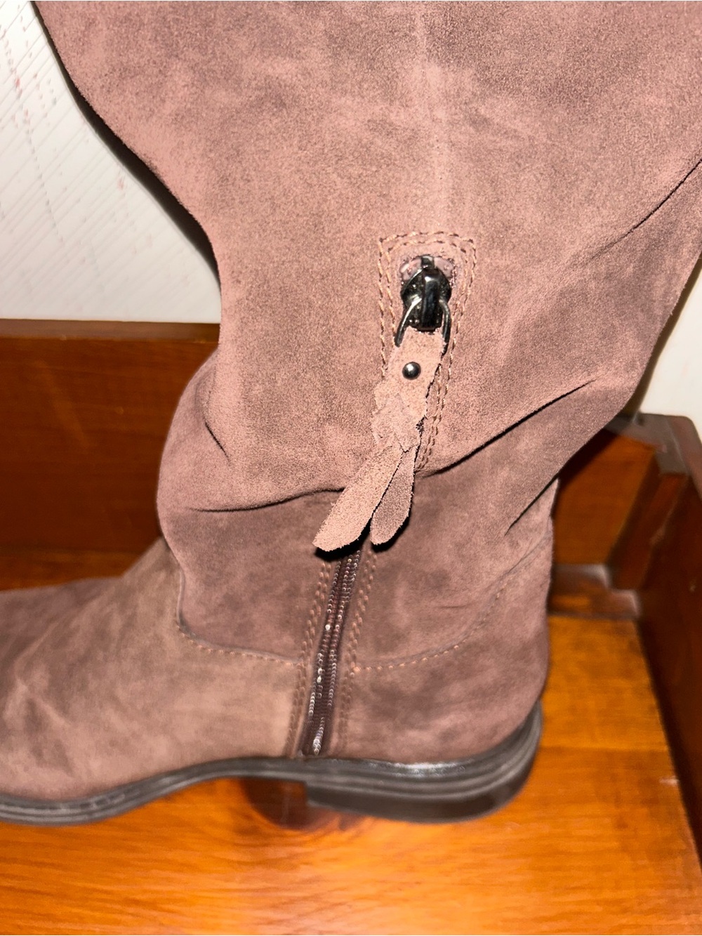 Naturalizer OnTime Wide Calf Suede Leather Boots - Picture 5 of 8